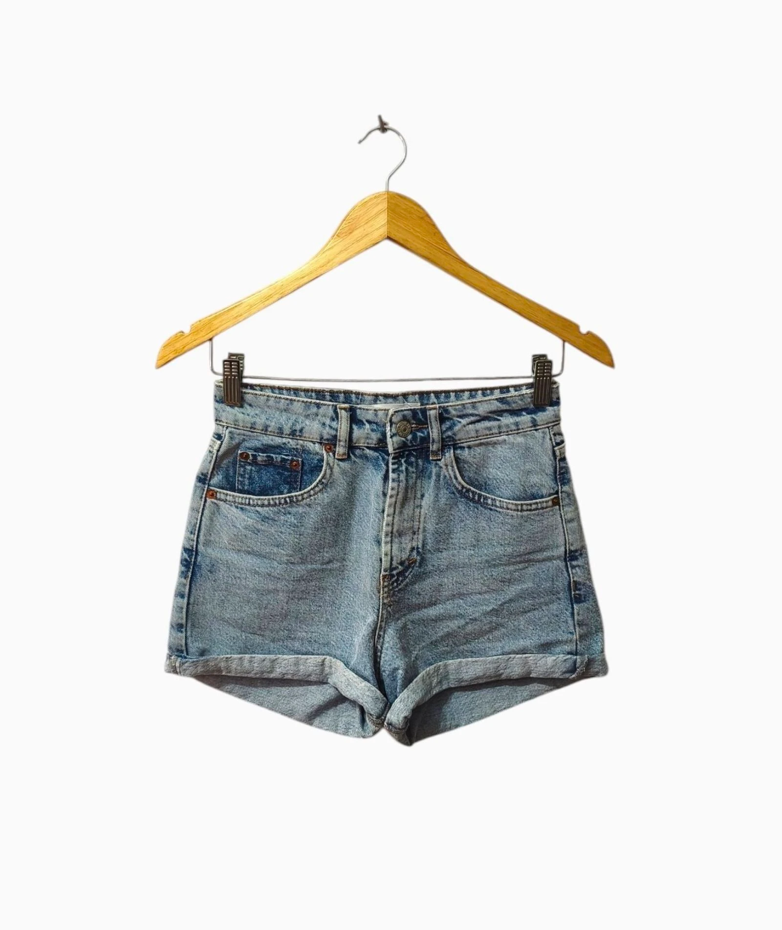Short vaquero cintura alta azul Pull&Bear mujer Talla 32